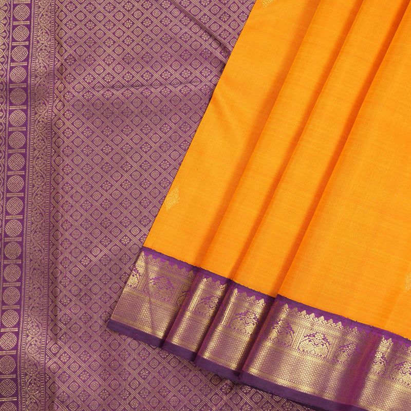 Hayagrivas Handloom Kanjivaram Silk Saree in mango-yellow KBD1904B2-1