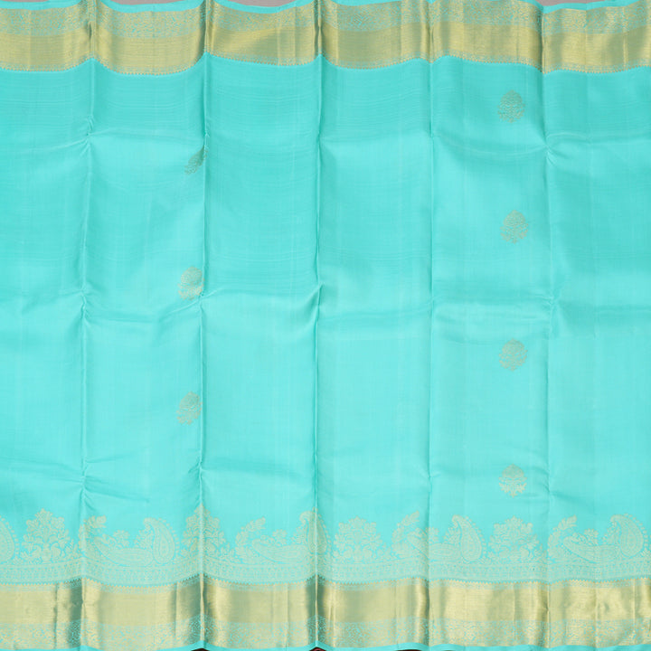 Hayagrivas Handloom Kanjivaram Silk Saree in Refreshing Sea Blue KBD1913B2-1