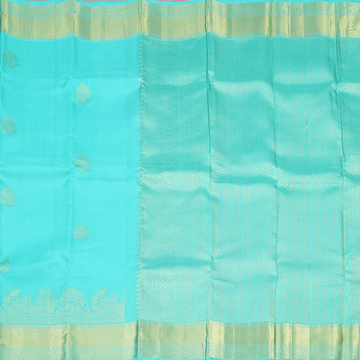 Hayagrivas Handloom Kanjivaram Silk Saree in Refreshing Sea Blue KBD1913B2-1