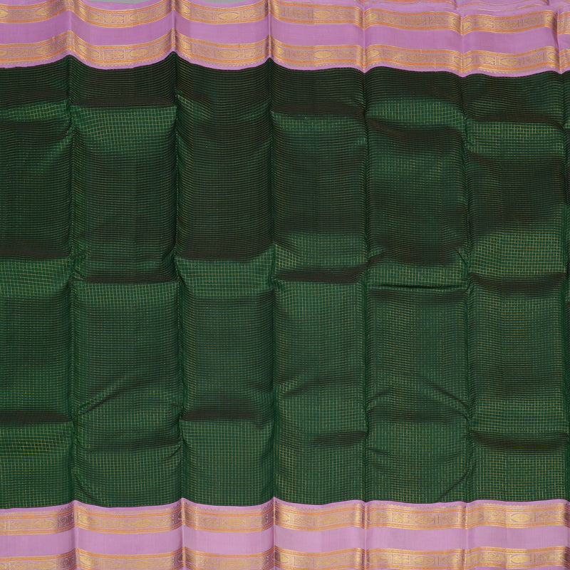Hayagrivas Handloom Bottle Green Kanjivaram Silk Saree with Lavendar border KBD1914B6-1