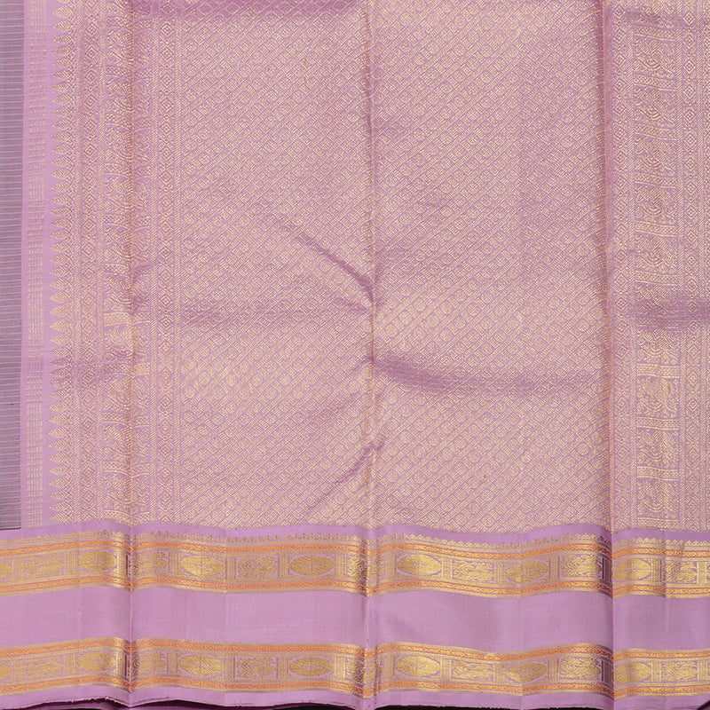 Hayagrivas Handloom Bottle Green Kanjivaram Silk Saree with Lavendar border KBD1914B6-1