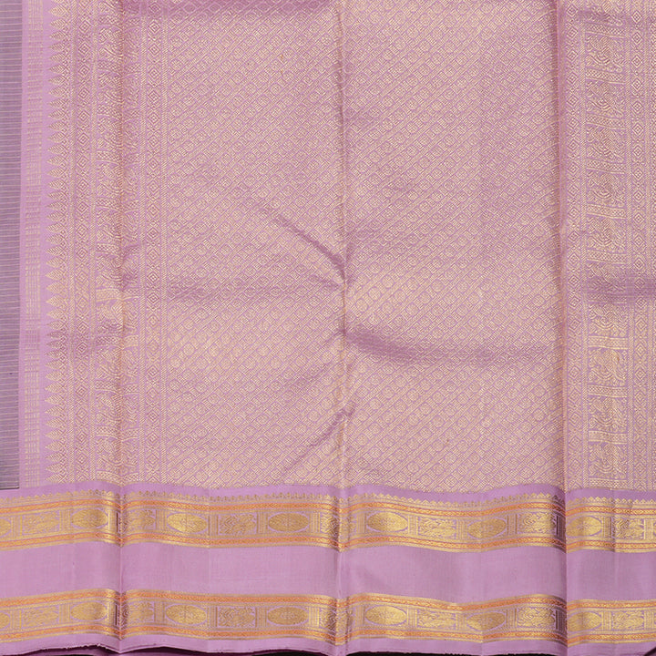 Hayagrivas Handloom Bottle Green Kanjivaram Silk Saree with Lavendar border KBD1914B6-1