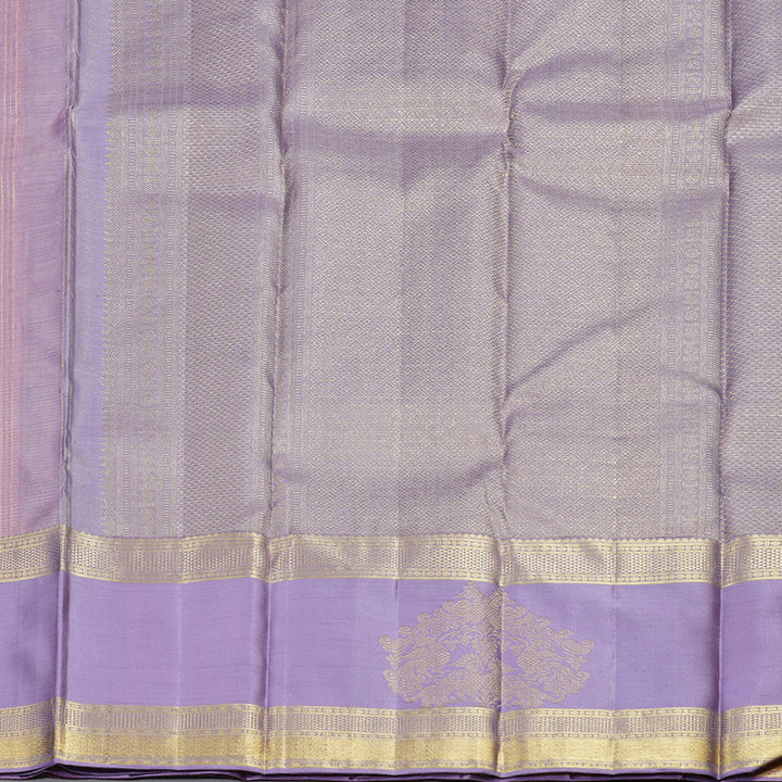 Hayagrivas Baby Pink Handloom Kanjivaram Silk Saree with Lavender Border KBD1915B2-1