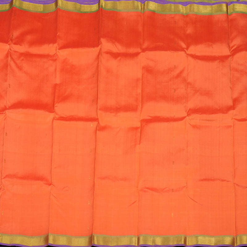 Hayagrivas Handloom Orange Kanjivaram Silk Saree with Royal Beige Border KBD1921B4-18