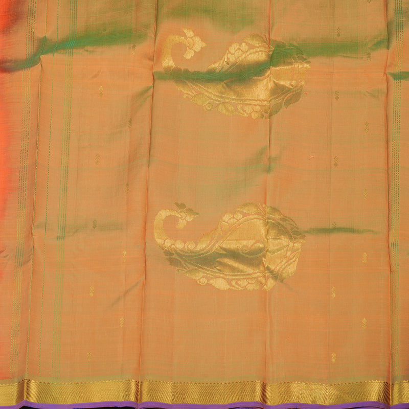 Hayagrivas Handloom Orange Kanjivaram Silk Saree with Royal Beige Border KBD1921B4-18
