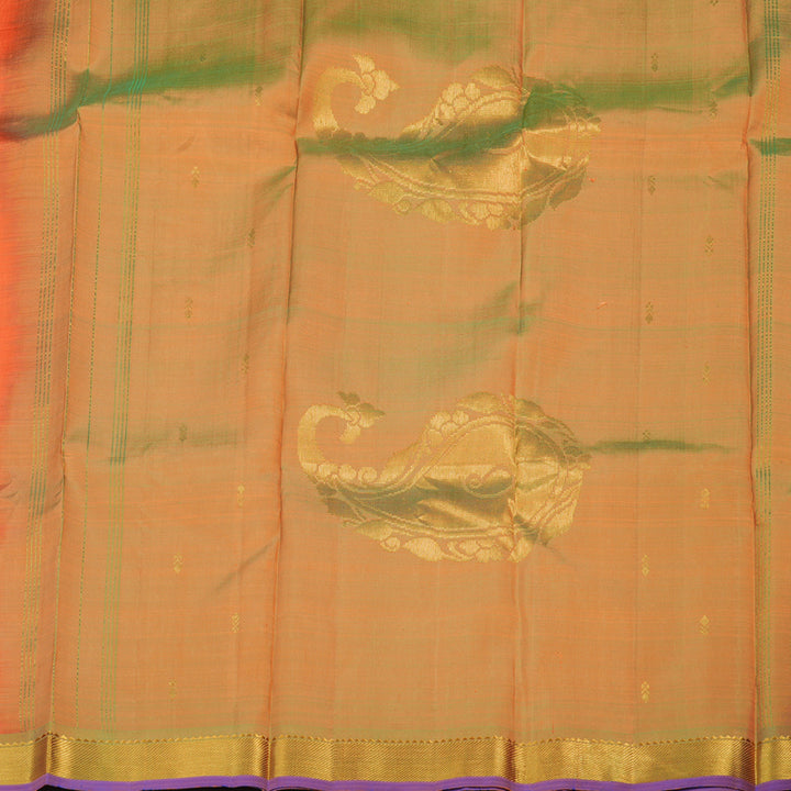 Hayagrivas Handloom Orange Kanjivaram Silk Saree with Royal Beige Border KBD1921B4-18