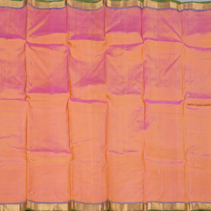 Hayagrivas Dual Tone (Pink With Yellow) Handloom Kanjivaram Silk Saree with Dual Tone (Blue With Yellow) Border KBD1921B4-23