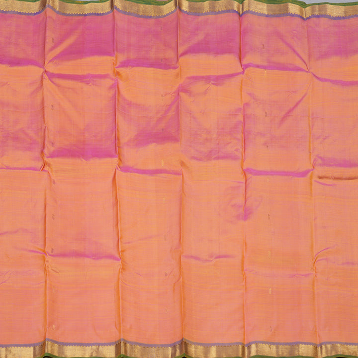 Hayagrivas Dual Tone (Pink With Yellow) Handloom Kanjivaram Silk Saree with Dual Tone (Blue With Yellow) Border KBD1921B4-23