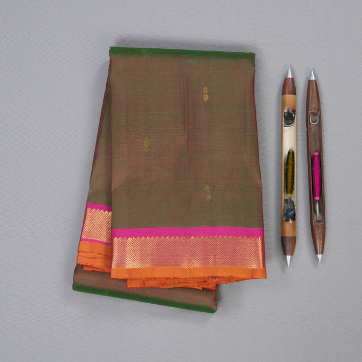 Hayagrivas Mandhalir Handloom Kanjivaram Silk Saree with Pink Border KBD1921B4-7