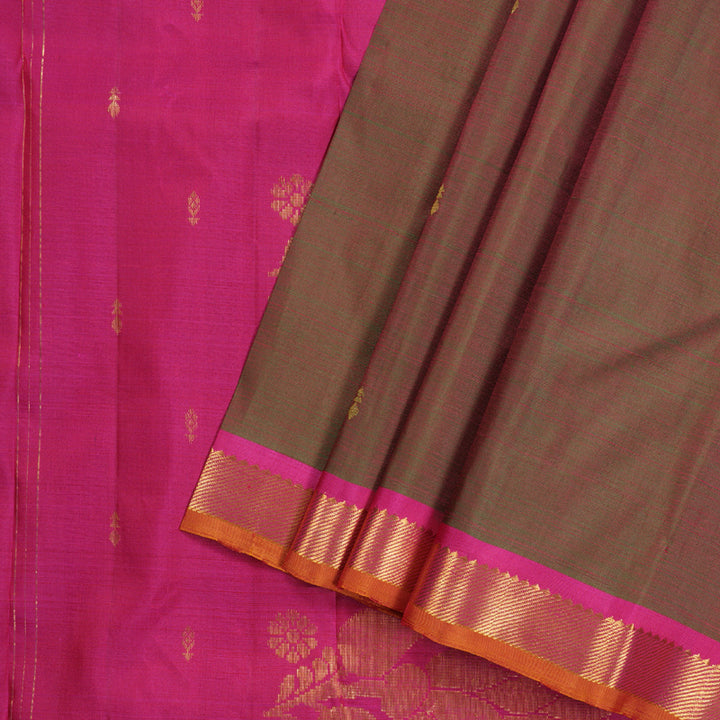 Hayagrivas Mandhalir Handloom Kanjivaram Silk Saree with Pink Border KBD1921B4-7