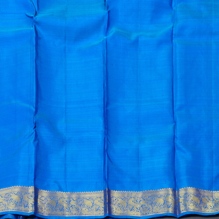 Hayagrivas Handloom Kanjivaram Silk Saree in Dazzling Blue KBD1921B7-10