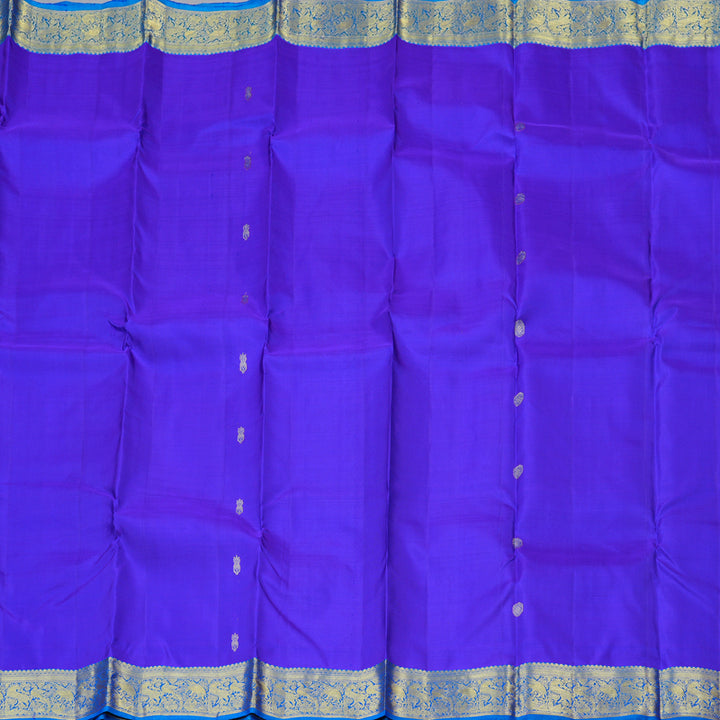 Hayagrivas Handloom Kanjivaram Silk Saree in Dazzling Blue KBD1921B7-10