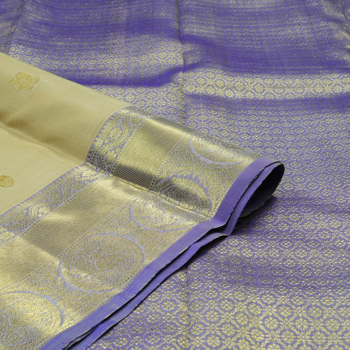 Hayagrivas Handloom Kanjivaram Silk Saree in Serene Sandal KBD1921B7-11