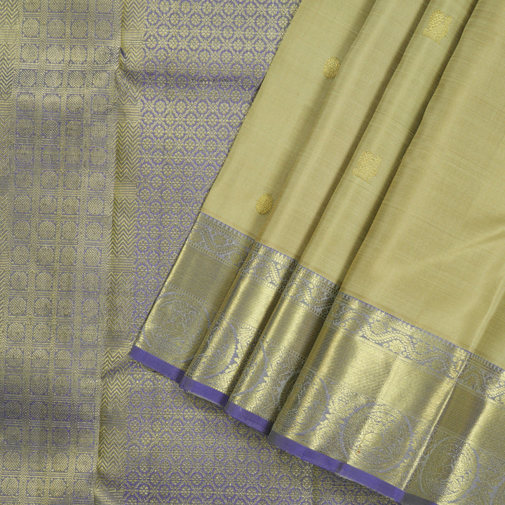 Hayagrivas Handloom Kanjivaram Silk Saree in Serene Sandal KBD1921B7-11