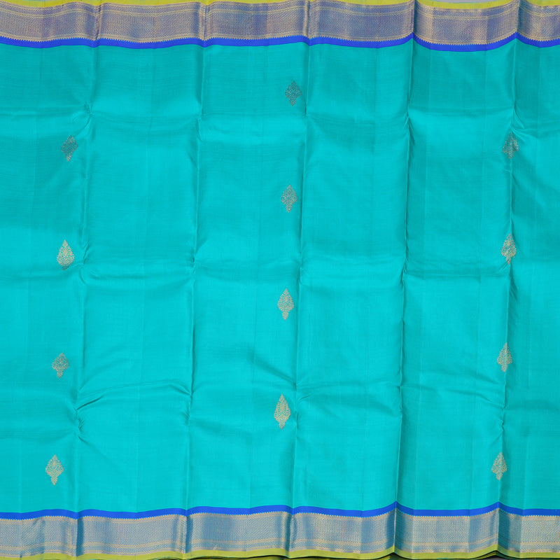 Hayagrivas Handloom Kanjivaram Silk Saree in Mesmerisig Sea Blue KBD1921B7-15