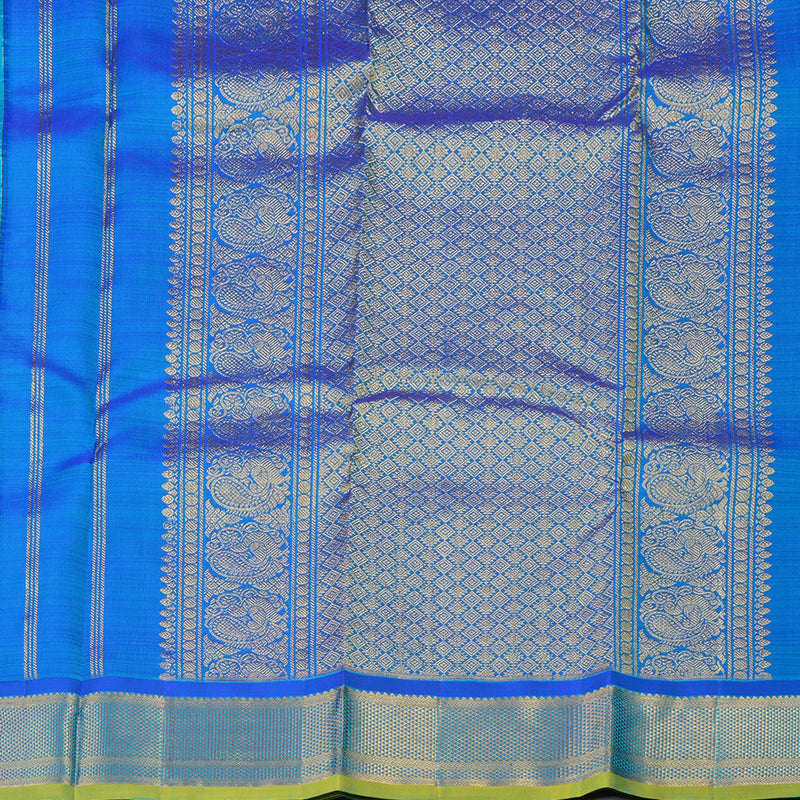 Hayagrivas Handloom Kanjivaram Silk Saree in Mesmerisig Sea Blue KBD1921B7-15