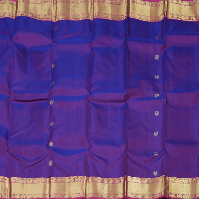 Hayagrivas Purple Handloom Kanjivaram Silk Saree with Pink Border KBD1921B7-8
