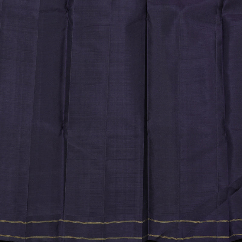 Hayagrivas Fenugreek Handloom Kanjivaram Silk Saree with Dark Plum Purple Border KBD1924B7-1