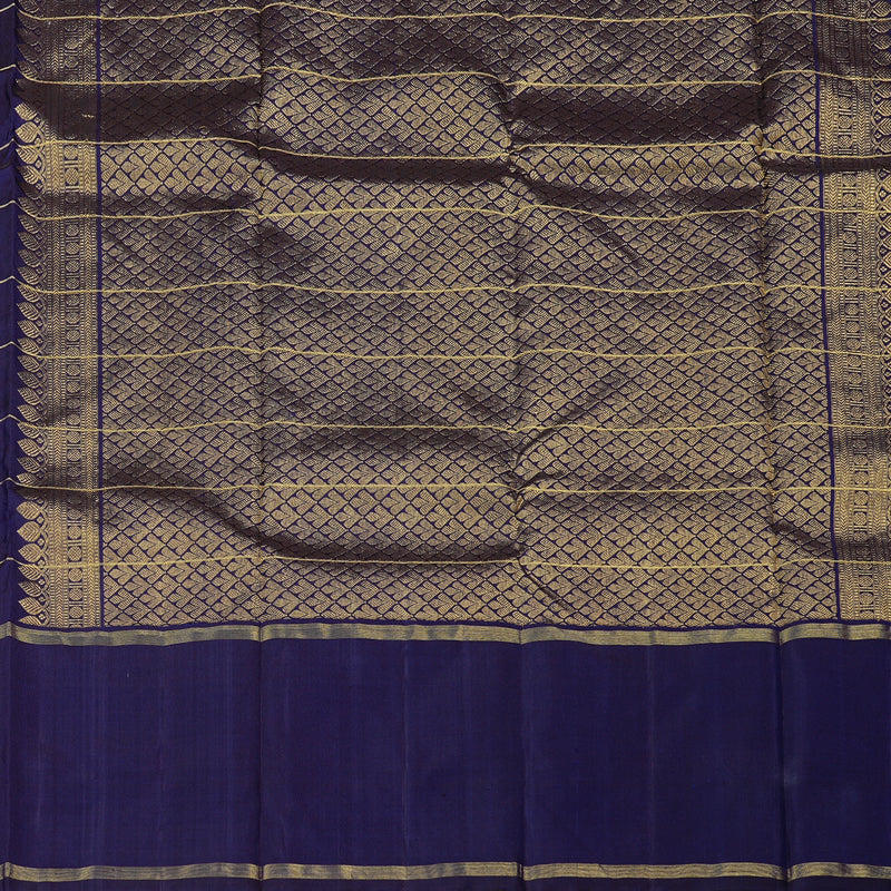 Hayagrivas Dark Blue Handloom Kanjivaram Silk Saree with Dark Blue Border KBD1927B1-1