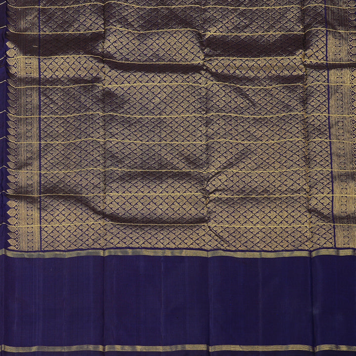 Hayagrivas Dark Blue Handloom Kanjivaram Silk Saree with Dark Blue Border KBD1927B1-1