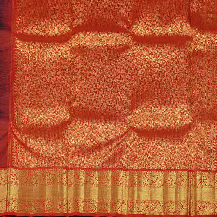 Hayagrivas Blue Handloom Kanjivaram Silk Saree with Red Border KBD1928B1-1