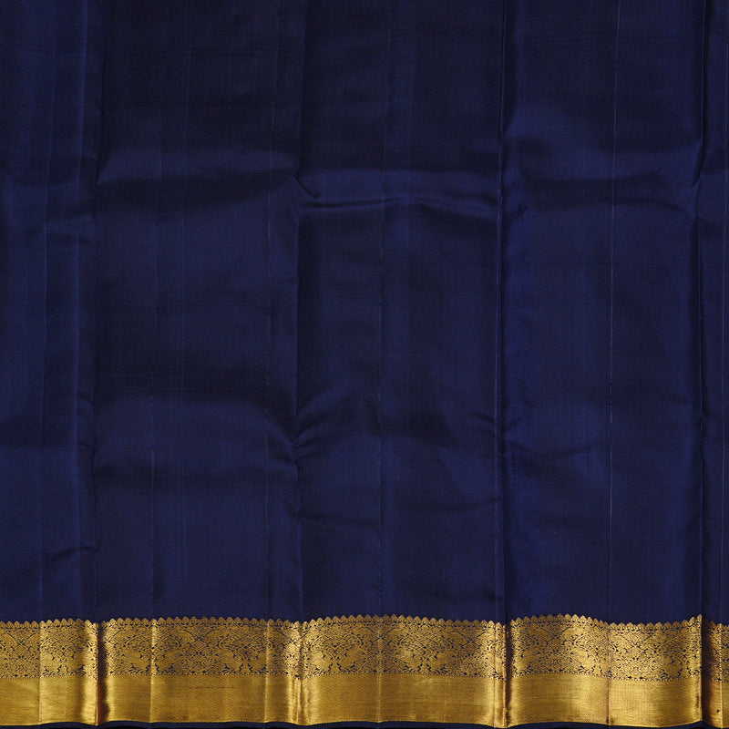 Hayagrivas Rust Orange Handloom Kanjivaram Silk Saree with Dark Blue Border KBD1929B1-6
