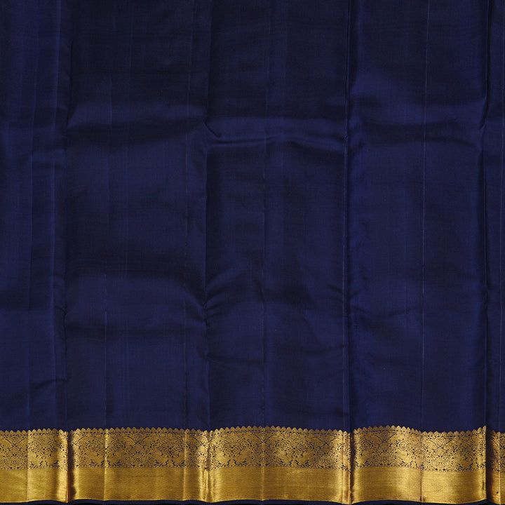 Hayagrivas Rust Orange Handloom Kanjivaram Silk Saree with Dark Blue Border KBD1929B1-6