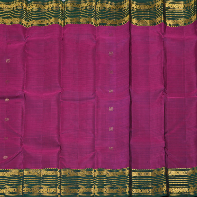 Hayagrivas Purple Handloom Kanjivaram Silk Saree with Peacock Green Border KBD1929B1-9