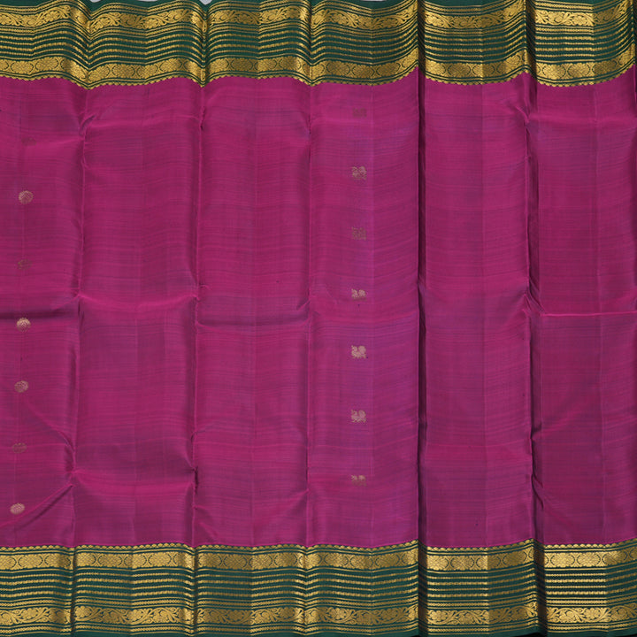 Hayagrivas Purple Handloom Kanjivaram Silk Saree with Peacock Green Border KBD1929B1-9