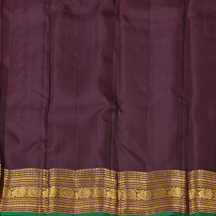 Hayagrivas Rosewood Pink Handloom Kanjivaram Silk Saree with Brown Border KBD1930B10-1
