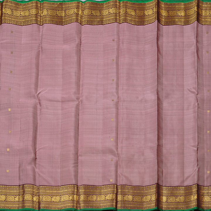 Hayagrivas Rosewood Pink Handloom Kanjivaram Silk Saree with Brown Border KBD1930B10-1