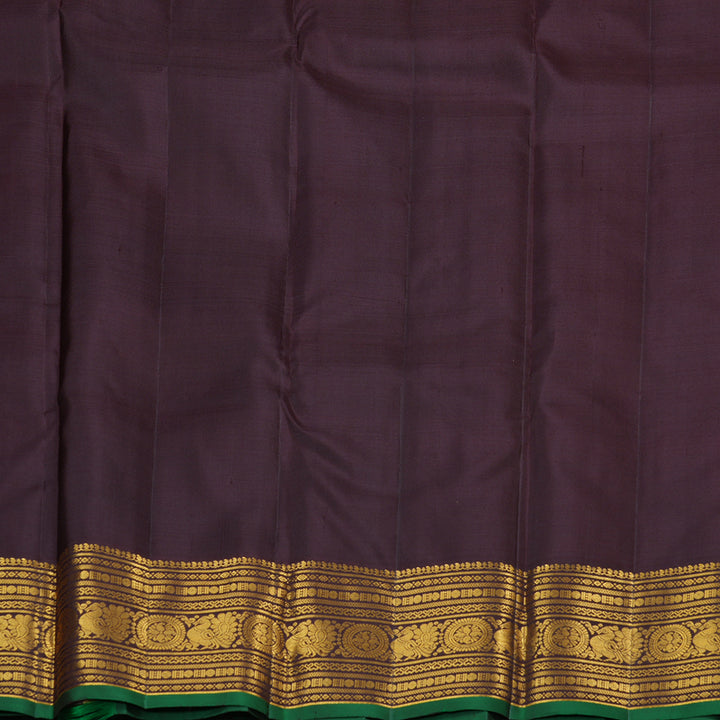 Hayagrivas Handloom Kanjivaram Silk Saree in Rustic Burnt Orange KBD1930B10-3