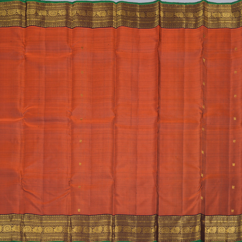 Hayagrivas Handloom Kanjivaram Silk Saree in Rustic Burnt Orange KBD1930B10-3