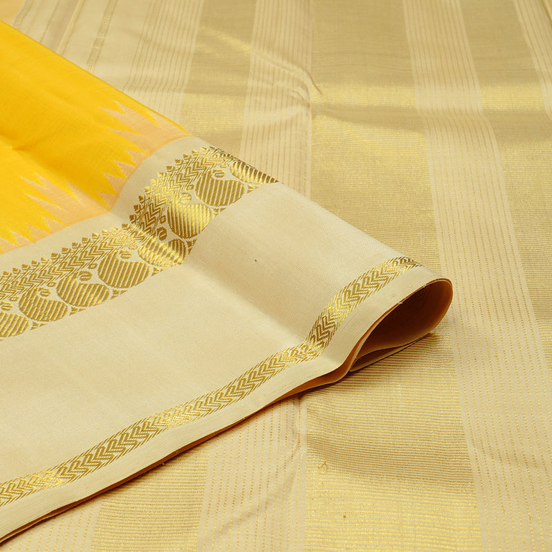 Hayagrivas Handloom Kanjivaram Silk Saree in Sun-kissed Yellow KBD1932B1-1