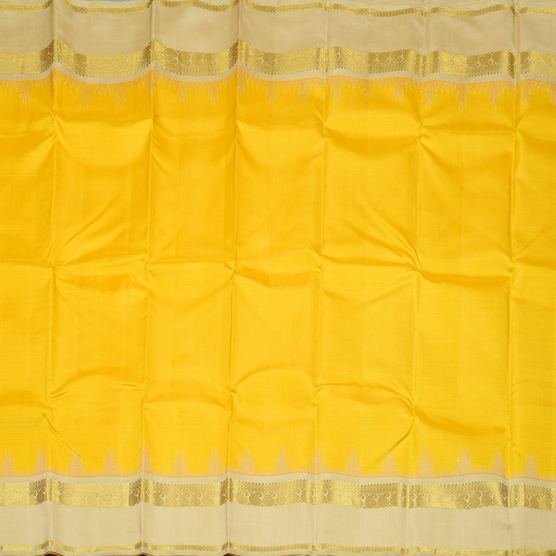 Hayagrivas Handloom Kanjivaram Silk Saree in Sun-kissed Yellow KBD1932B1-1