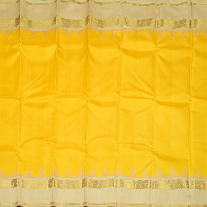 Hayagrivas Handloom Kanjivaram Silk Saree in Sun-kissed Yellow KBD1932B1-1
