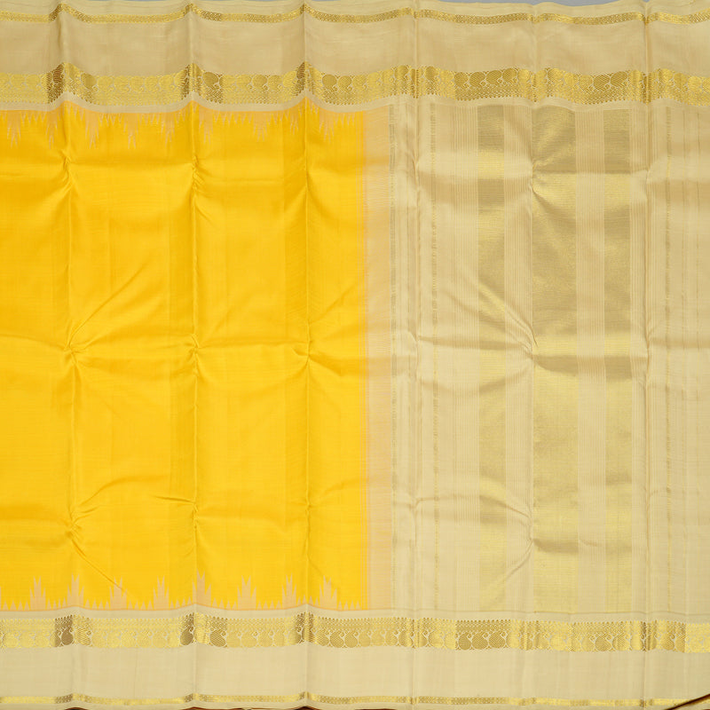 Hayagrivas Handloom Kanjivaram Silk Saree in Sun-kissed Yellow KBD1932B1-1