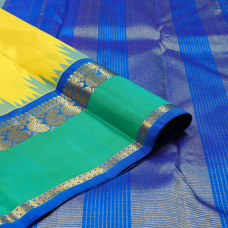 Hayagrivas Handloom Kanjivaram Silk Saree in Striking Yellow KBD1932B1-3