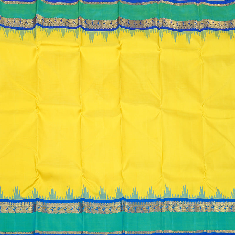 Hayagrivas Handloom Kanjivaram Silk Saree in Striking Yellow KBD1932B1-3
