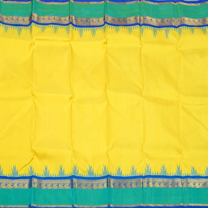 Hayagrivas Handloom Kanjivaram Silk Saree in Striking Yellow KBD1932B1-3