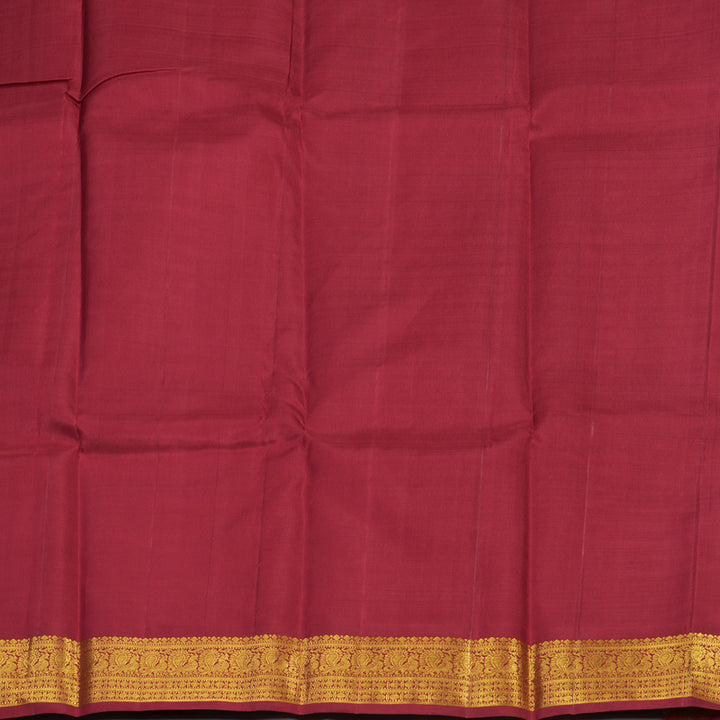 Hayagrivas White Handloom Kanjivaram Silk Saree with Maroon Border KBD1932B2-5