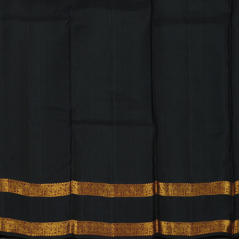 Hayagrivas Handloom Parrot Green Kanjivaram Silk Saree with Black border KBD1933B2-1