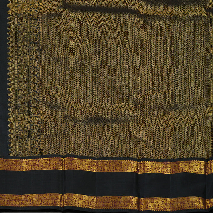 Hayagrivas Handloom Parrot Green Kanjivaram Silk Saree with Black border KBD1933B2-1