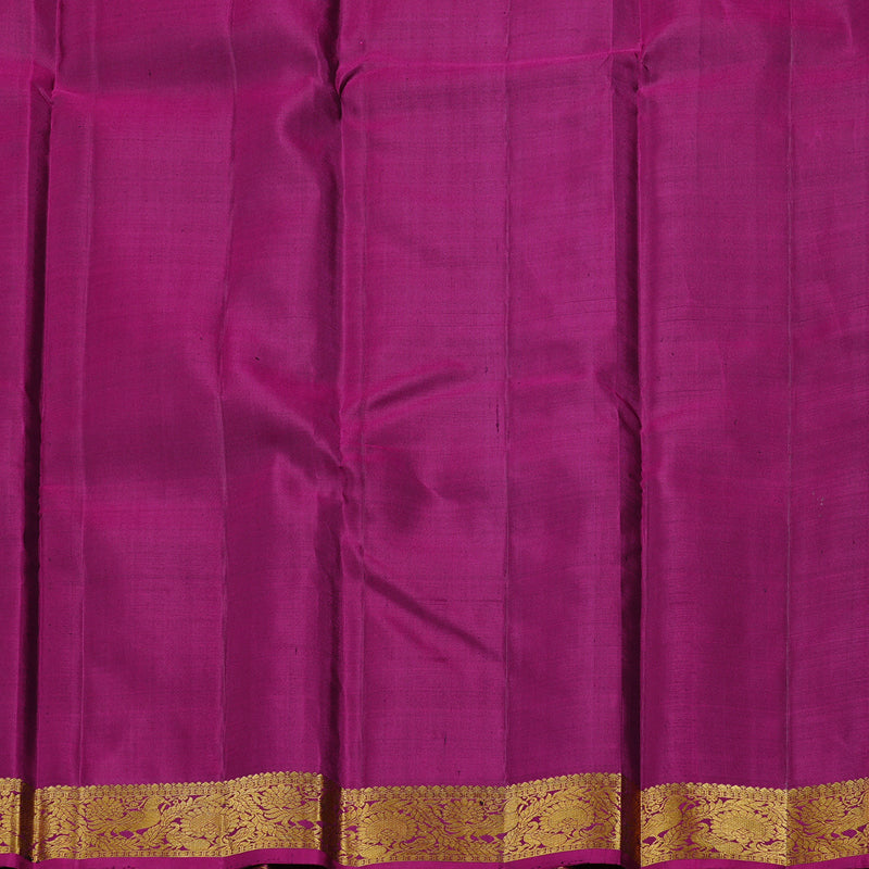Hayagrivas Bottle Green Handloom Kanjivaram Silk Saree with Purple Border KBD1934B1-4