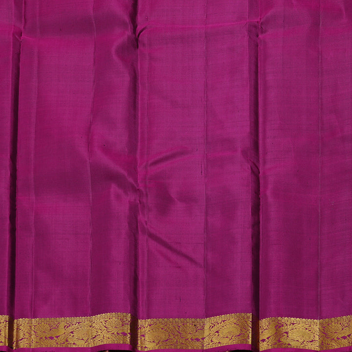 Hayagrivas Bottle Green Handloom Kanjivaram Silk Saree with Purple Border KBD1934B1-4