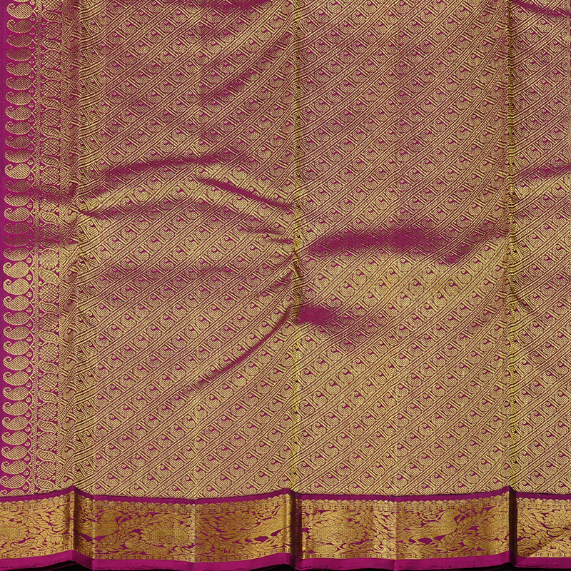 Hayagrivas Bottle Green Handloom Kanjivaram Silk Saree with Purple Border KBD1934B1-4