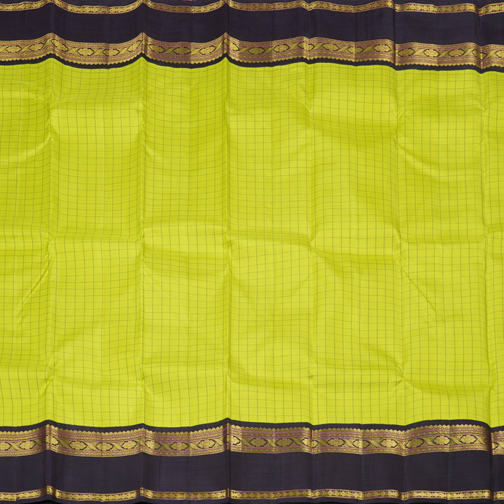 Hayagrivas Handloom Kanjivaram Silk Saree in Vibrant Lemon Green KBD1935B1-2