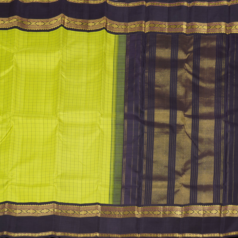 Hayagrivas Handloom Kanjivaram Silk Saree in Vibrant Lemon Green KBD1935B1-2