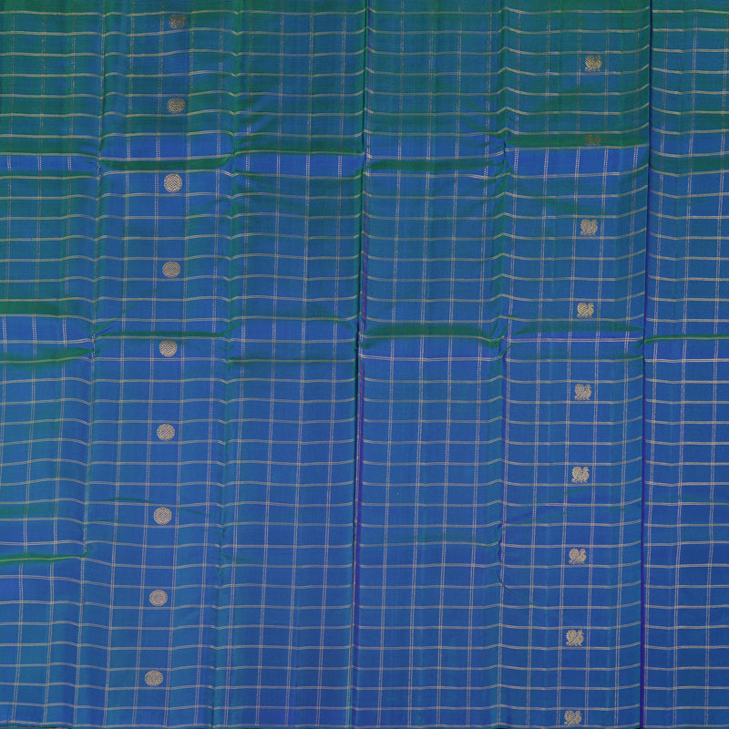 Hayagrivas Handloom Kanjivaram Silk Saree in Radiant Peacock Blue KBD1939B4-1