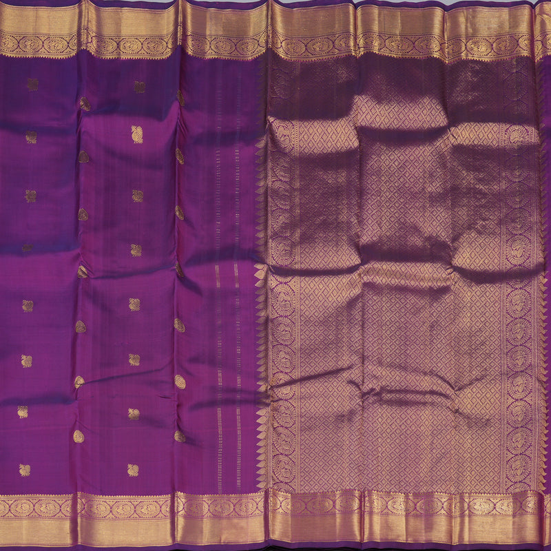 Hayagrivas Dark Purple Handloom Kanjivaram Silk Saree KBD1940B2-3
